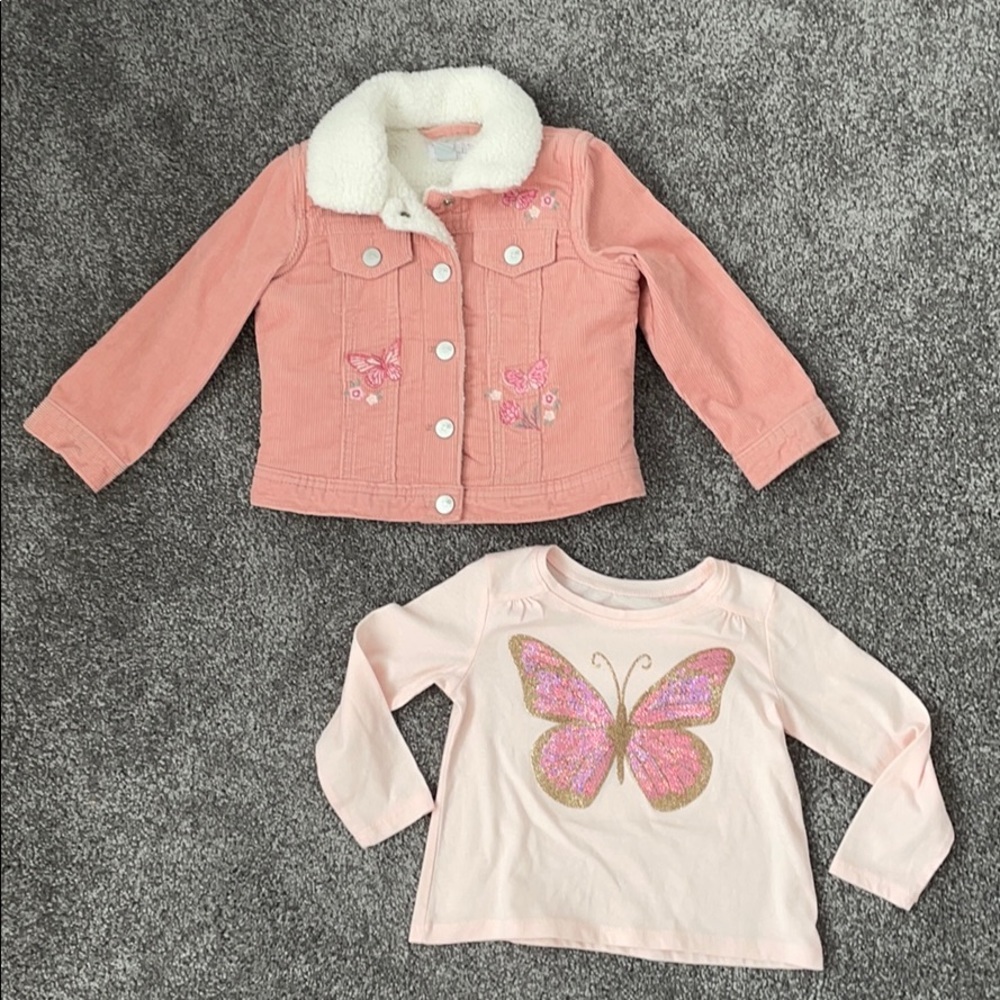 Children’s Place pink corduroy coat/matching shirt